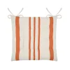 Coxim para cadeira SOLEIL RISCAS laranja e cru