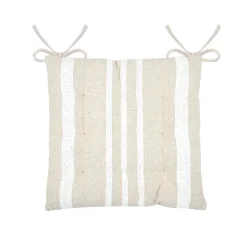 Coxim para cadeira SOLEIL RISCAS branco e cru