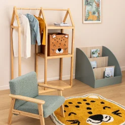 Cubo de arrumação leopardo veludo 29x29cm