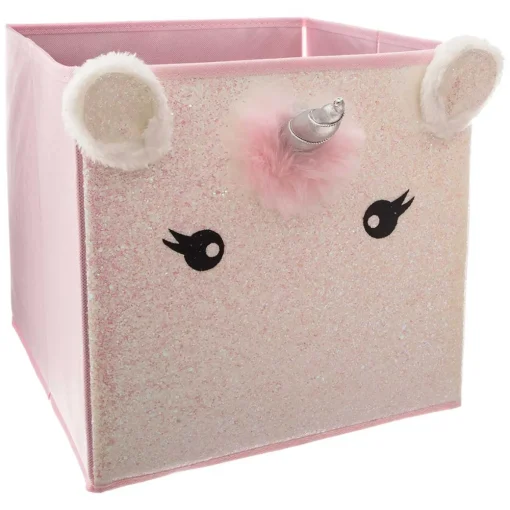 Cubo de arrumação unicórnio 29x31cm