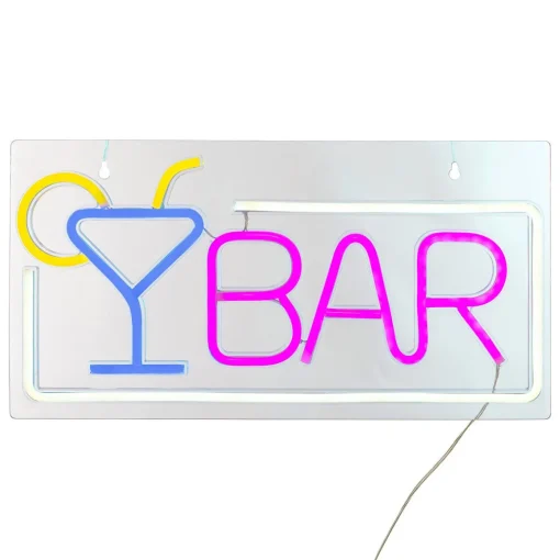 Decoração de mural led Neon bar