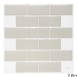 Decoração mural azulejo cinza claro 25x25cm