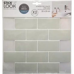 Decoração mural azulejo cinza claro 25x25cm