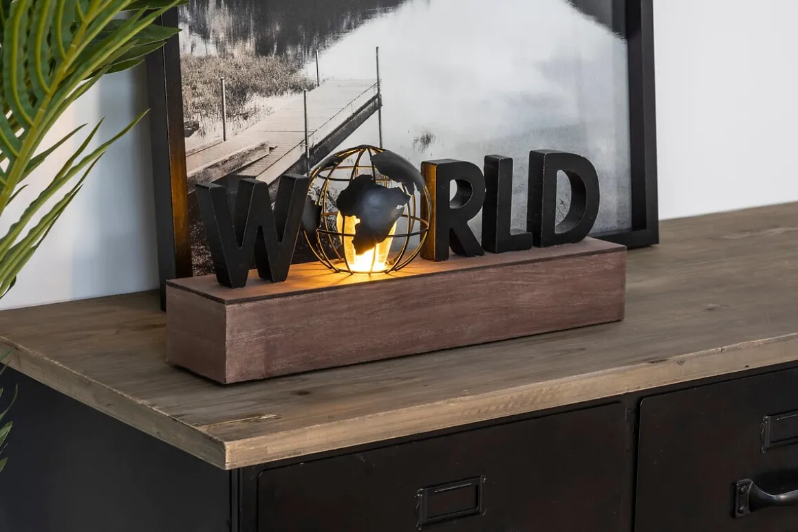 Decoração world em led 15,5x10x38cm