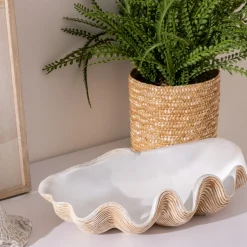 Despeja bolsos formato concha OCÉANE em resina 36x20cm