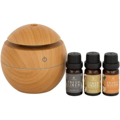 Difusor Castanho 130ml Com 3 Frascos De Óleo Perfumado