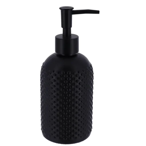 Doseador de sabonete líquido em vidro preto 410ml