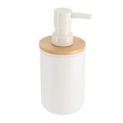 Doseador para sabonete líquido branco e bambu natural
