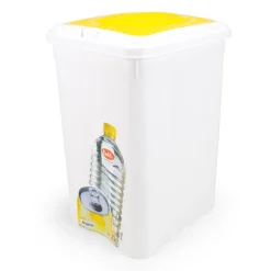 Ecoponto 21l plástico com tampa amarela