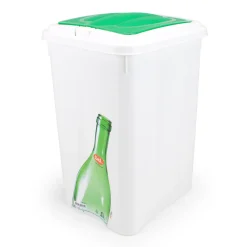 Ecoponto 21l plástico com tampa verde
