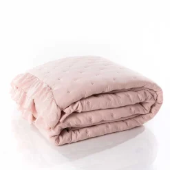 Edredão AMALFI rosa com renda 250x260cm