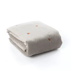 Edredão AUTOMNE bordado veludo bege 220x240cm