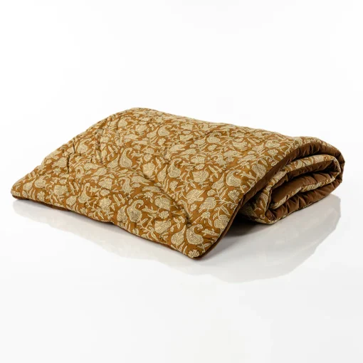 Edredão fundo de cama AUTOMNE floral bege 65x180cm