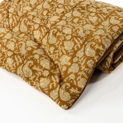 Edredão fundo de cama AUTOMNE floral bege 65x180cm