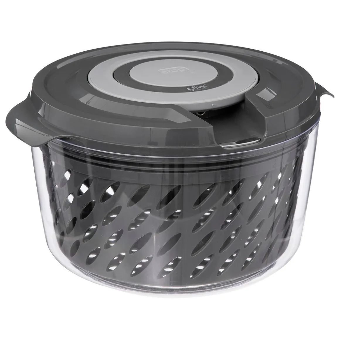 Escorredor cinza de legumes com torção 5,5l