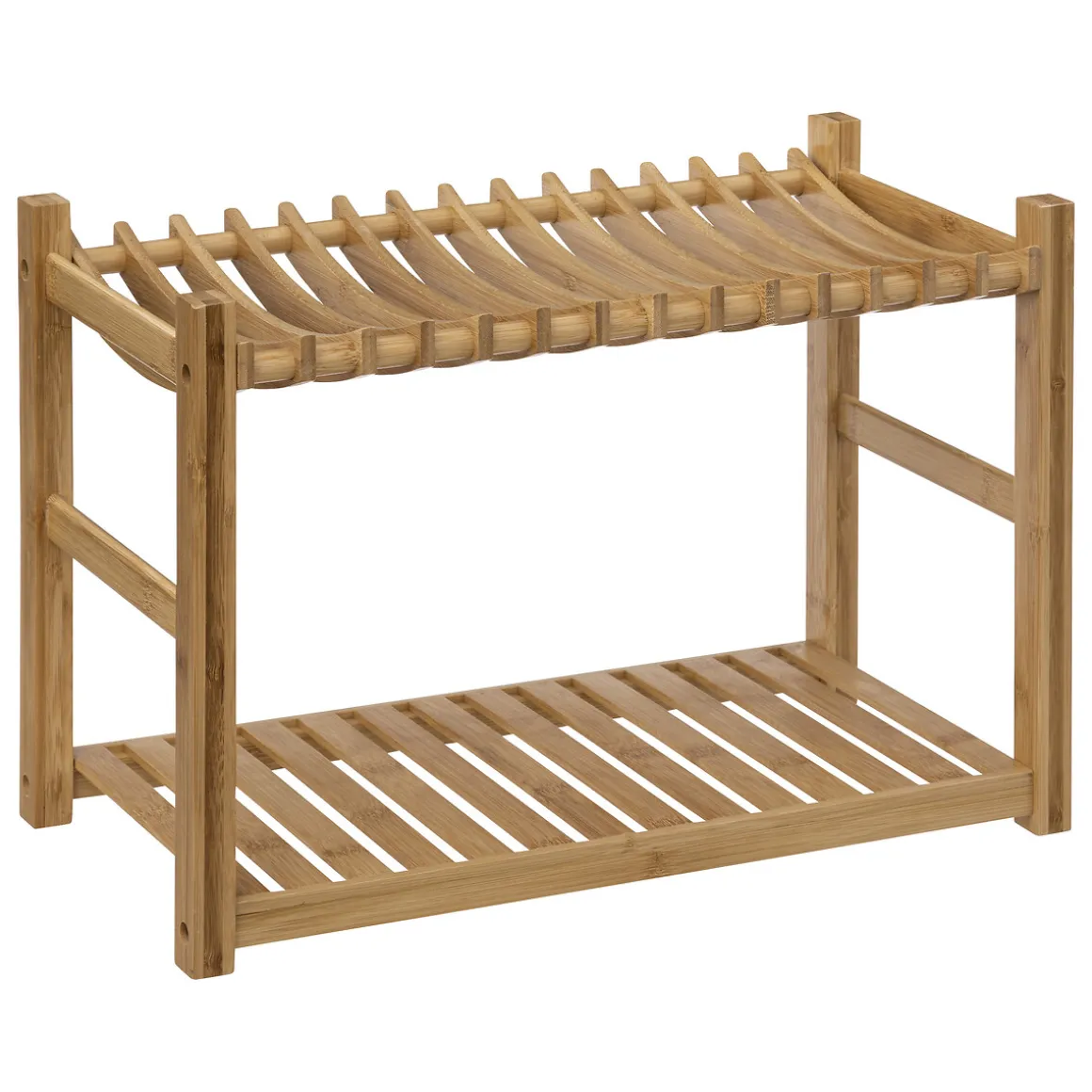 Escorredor de loiça em bambu com 2 níveis