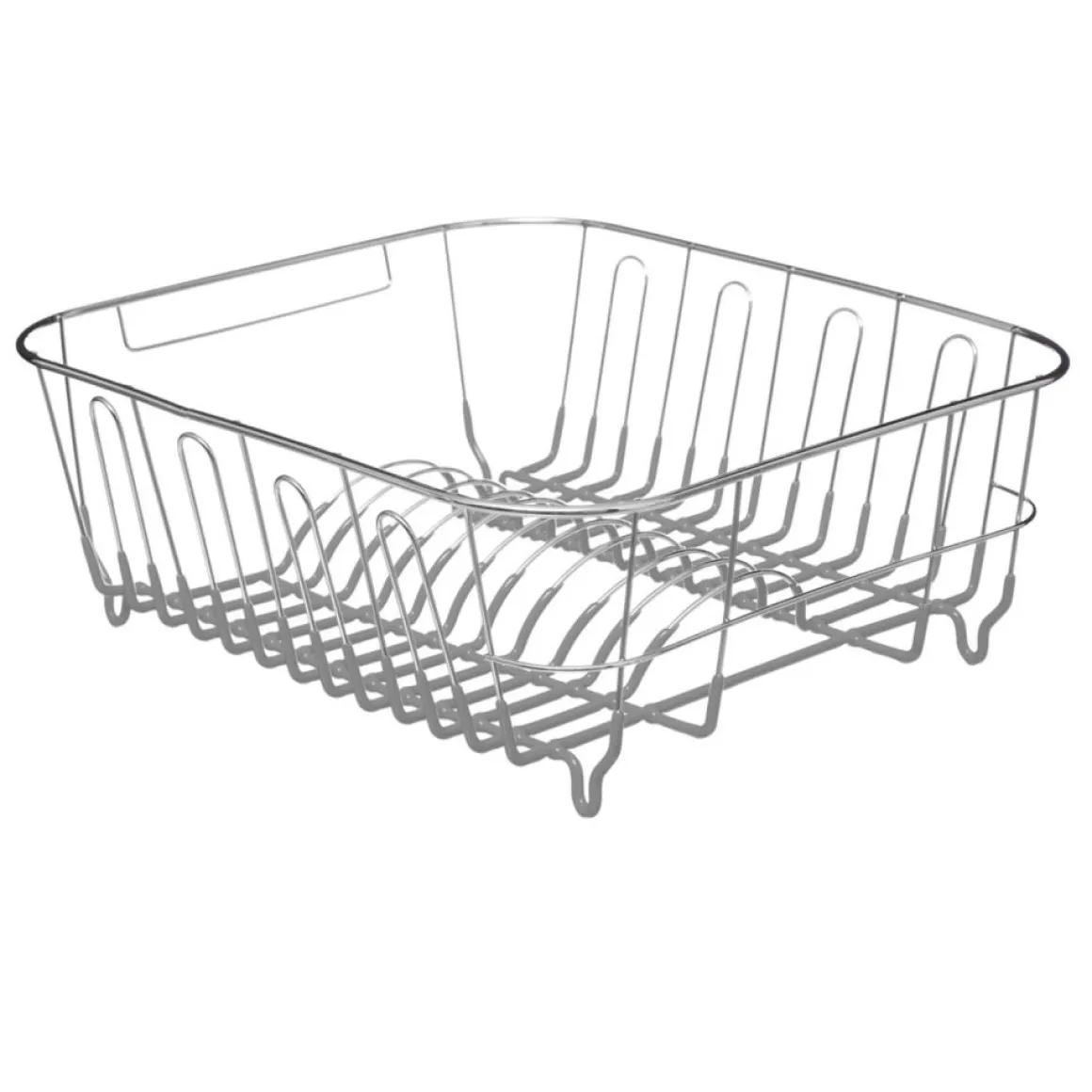 Escorredor de loiça em metal com suporte para talheres