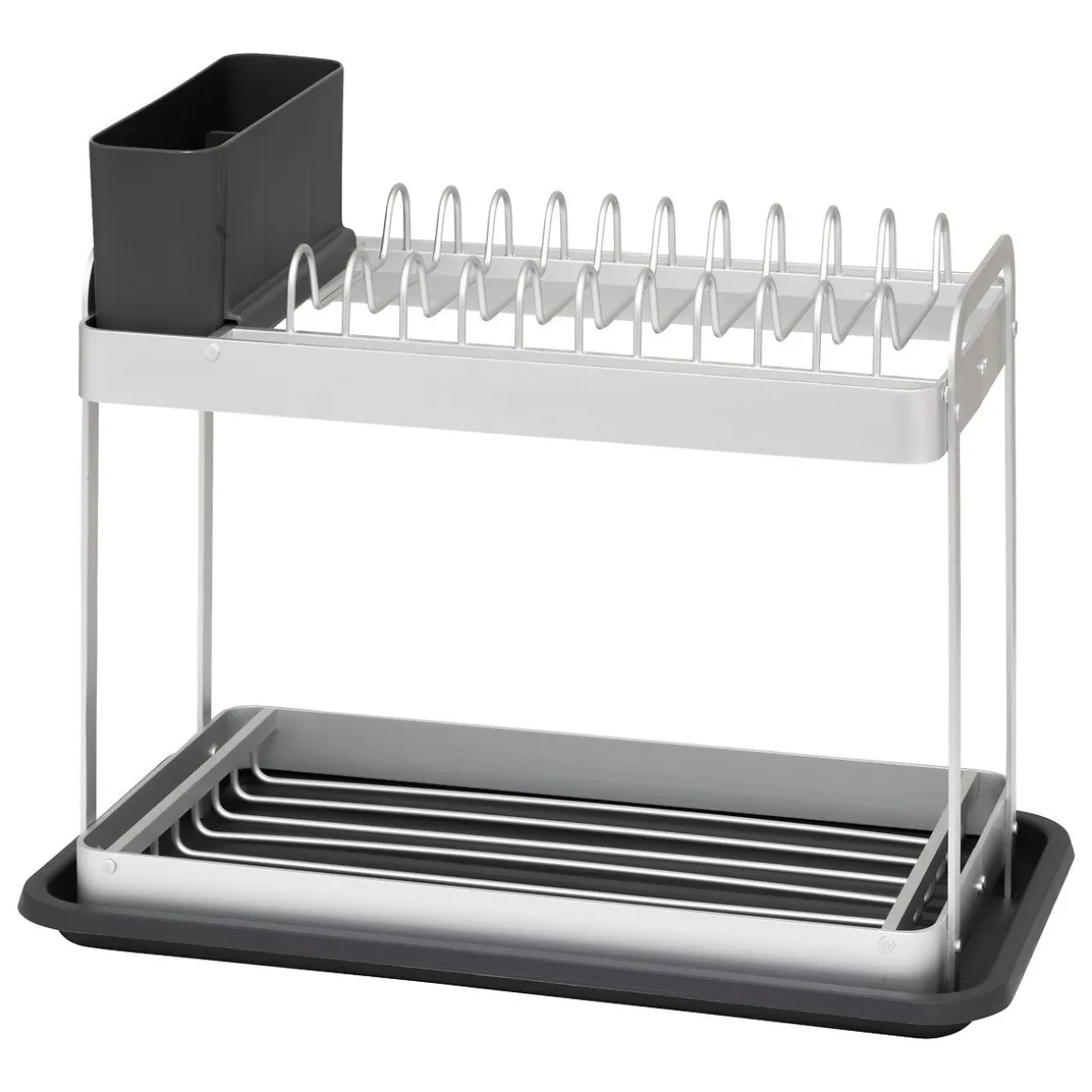 Escorredor de Louça com 2 níveis cinza em alumínio