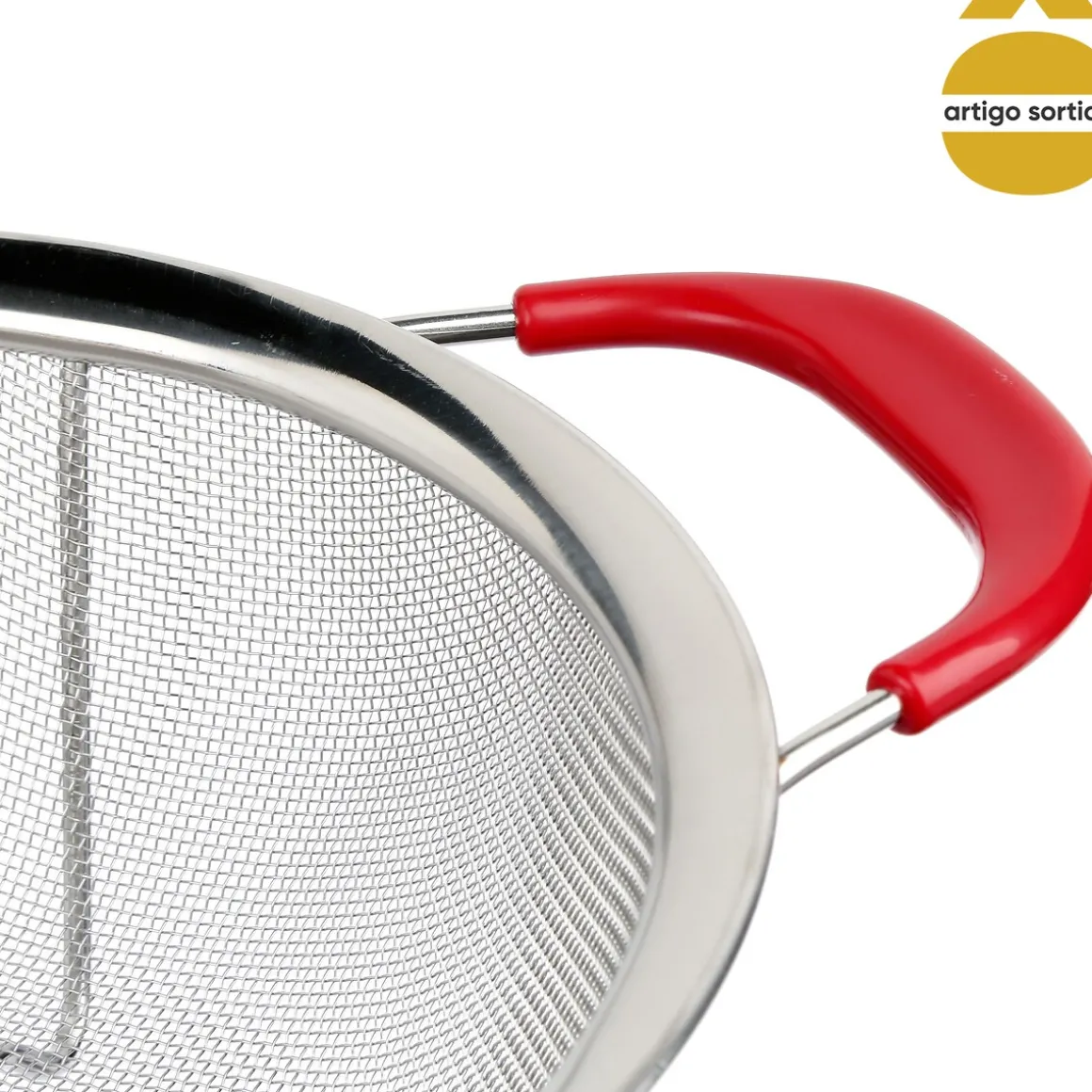 Escorredor de rede inox com pegas