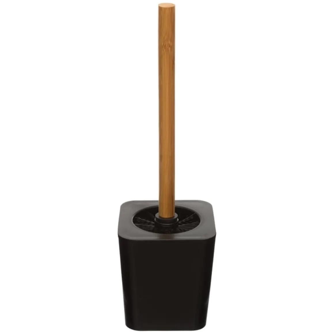 Escova wc bambu com suporte preto