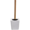 Escova wc com suporte em bambu branco