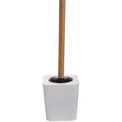 Escova wc com suporte em bambu branco