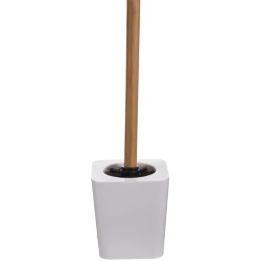 Escova wc com suporte em bambu branco