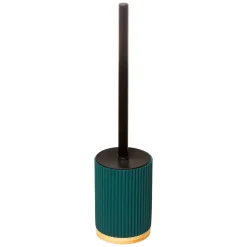 Escova wc NATUREO azul petróleo com base em bambu