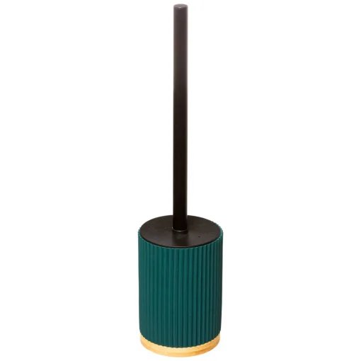 Escova wc NATUREO azul petróleo com base em bambu