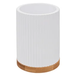 Escova wc NATUREO branco com base em bambu