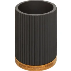 Escova wc NATUREO preto com base em bambu