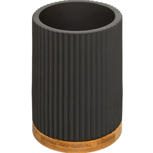 Escova wc NATUREO preto com base em bambu