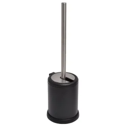 Escova wc preto mate com tampa rebatível