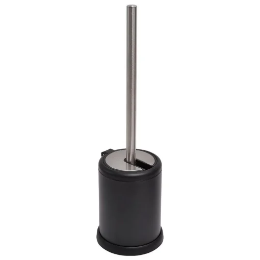 Escova wc preto mate com tampa rebatível