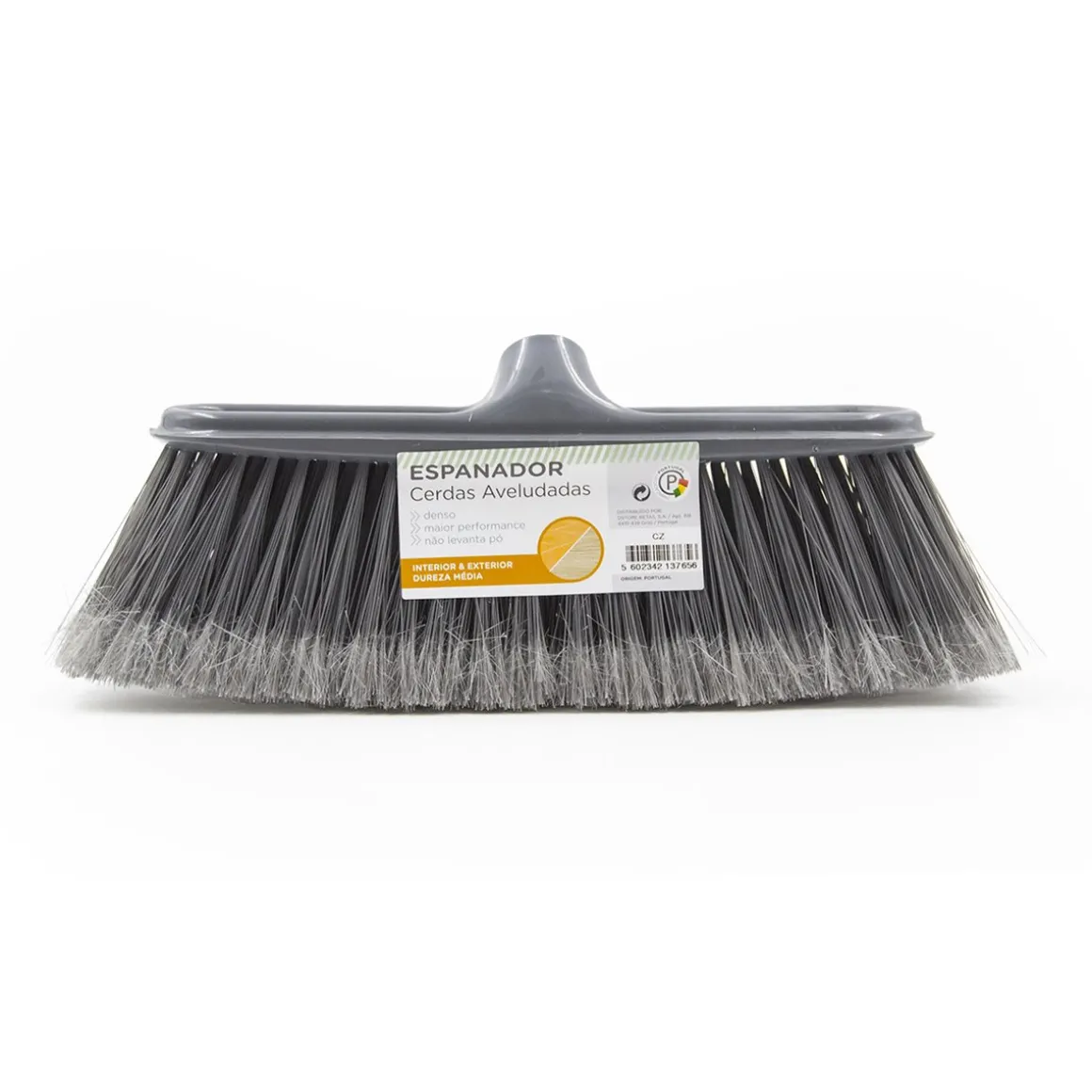 Espanador curvo cerdas aveludadas cinza