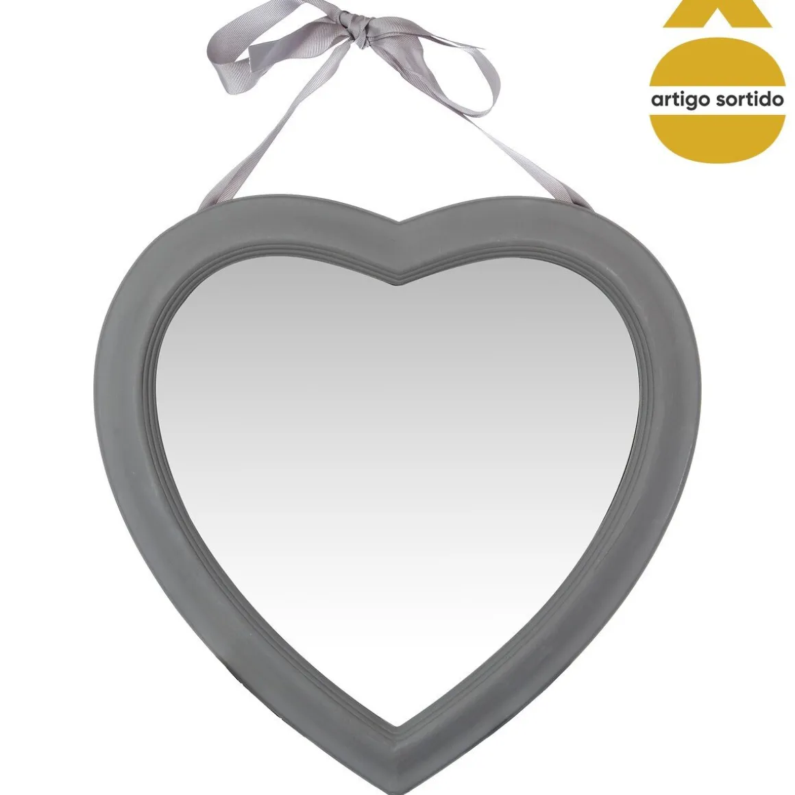 Espelho coração com laço 40cm