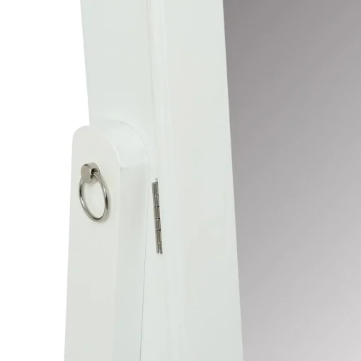 Espelho de chão com móvel de bijuteria branco 145cm