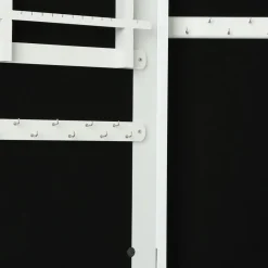 Espelho de chão com móvel de bijuteria branco 145cm