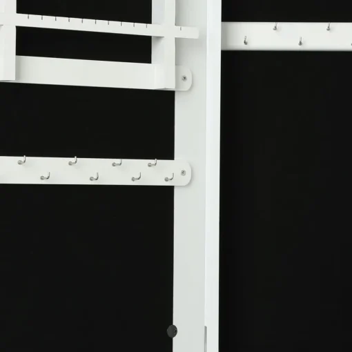 Espelho de chão com móvel de bijuteria branco 145cm
