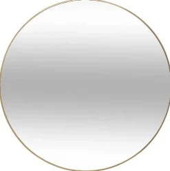 Espelho de parede ALICE redondo dourado em metal 38cm