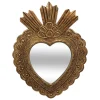 Espelho de parede alison dourado forma de coração