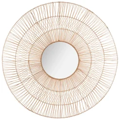 Espelho de parede bege CARAVANE em rattan 112cm