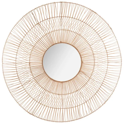 Espelho de parede bege CARAVANE em rattan 112cm