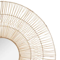 Espelho de parede bege CARAVANE em rattan 112cm