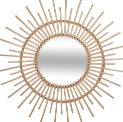 Espelho de parede bege rattan 76cm