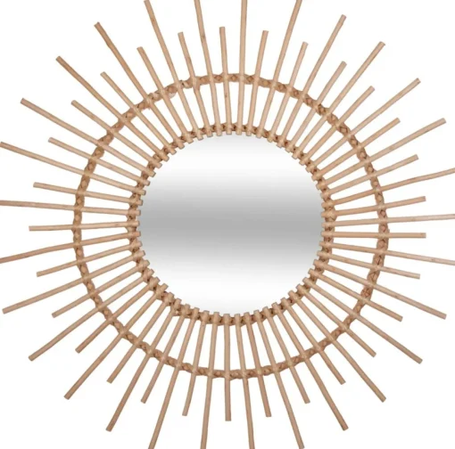 Espelho de parede bege rattan 76cm