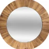 Espelho de parede castanho em madeira 83cm