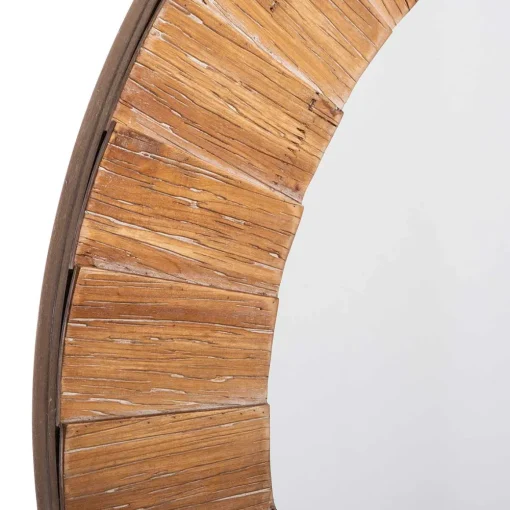 Espelho de parede castanho em madeira 83cm