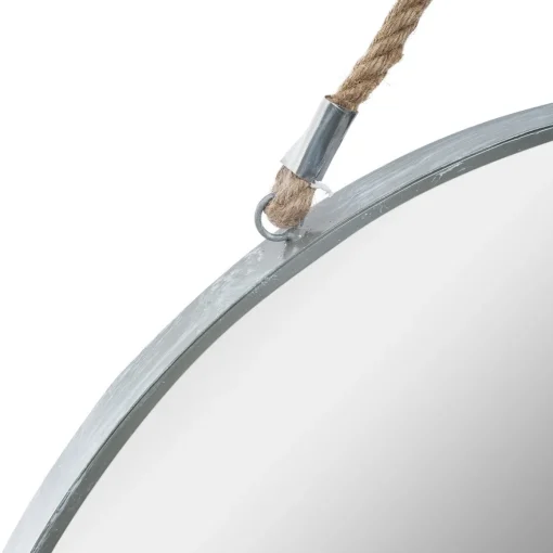 Espelho de parede cinza com corda 55cm