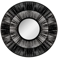 Espelho de parede 76cm em metal corda preto